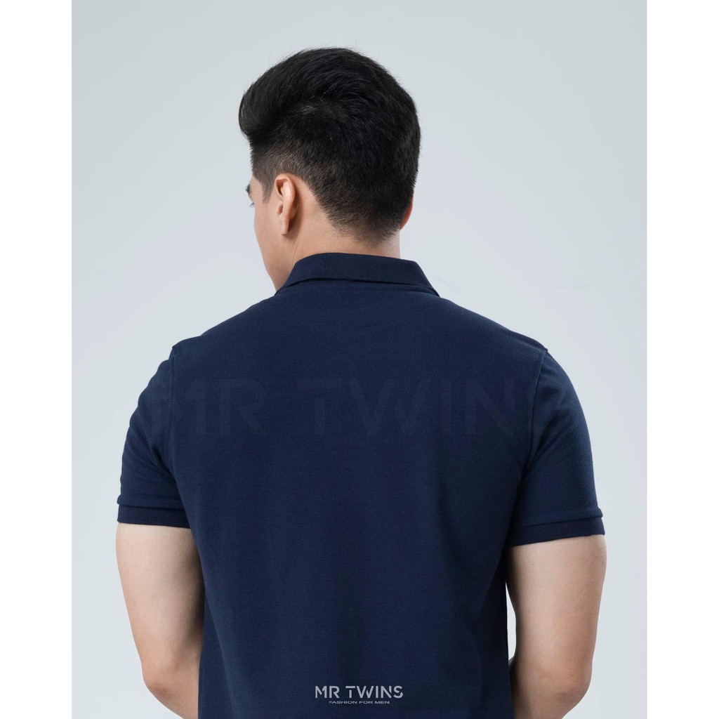 Áo Thun Polo Nam Cổ Bẻ Màu Xanh Đen Vải Cotton Cá Sấu Thương Hiệu MrTwins®