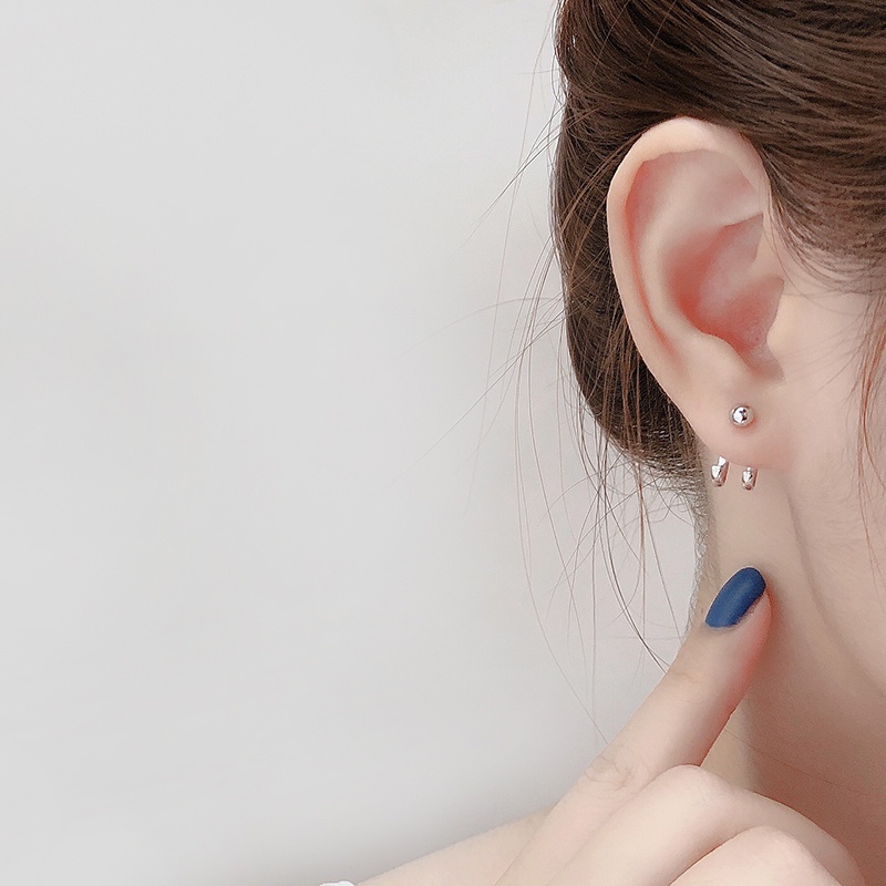 WE FLOWER Khuyên Tai Bạc S925 Thời Trang Cho Nữ móc bông tai hoa tai hàn quốc Trang sức thời trang