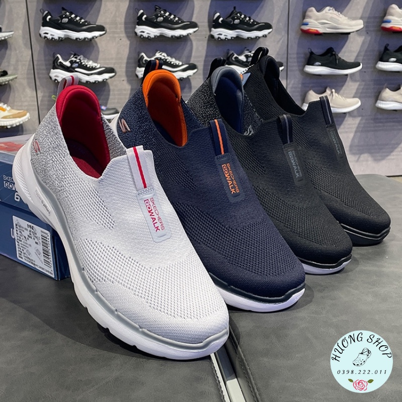 Giày Slipon Skechers GoWalk Cực Êm Mềm Nhẹ, Đế Ma Sát Cho Nam - Hàng Full Box, Xuất Xịn | BigBuy360 - bigbuy360.vn