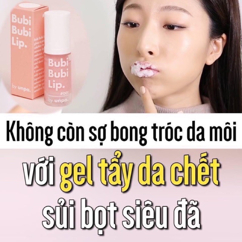 Tẩy Da Chết Môi UNPA Bubi Bubi Lip Hàn Quốc, Sủi Bọt Thải Độc Môi Dạng Gel Chính Hãng Hàn Quốc (12ml)