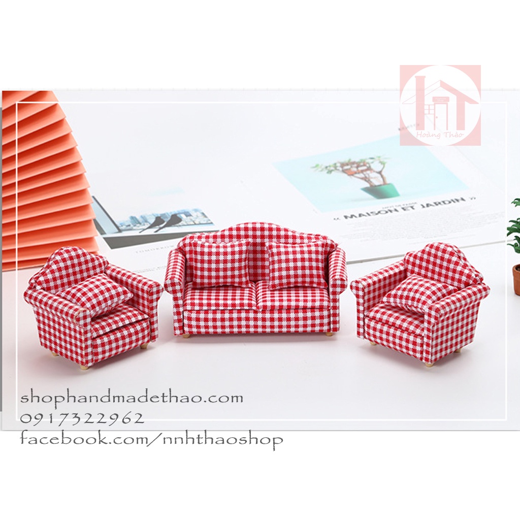 Đồ chơi mô hình / Miniature_Bộ sofa trang trí mô hình, dollhouse (1:12)