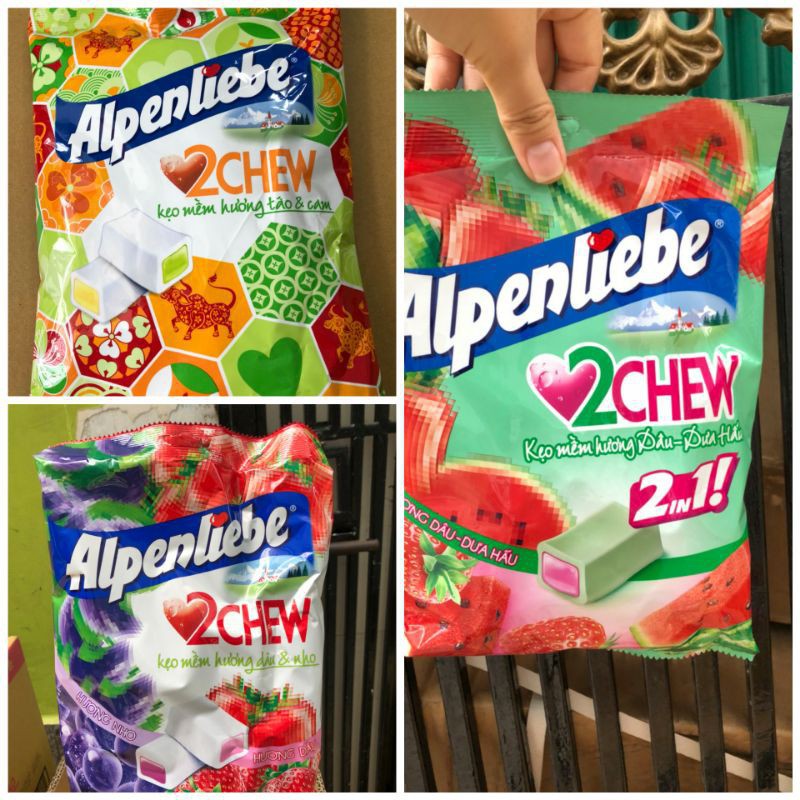 gói kẹo Alpenliebe cứng và chew 2in1