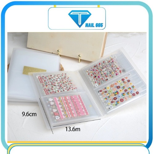 Sổ đựng sticker dán móng nail, album trưng mẫu sticker , để được 80 tấm