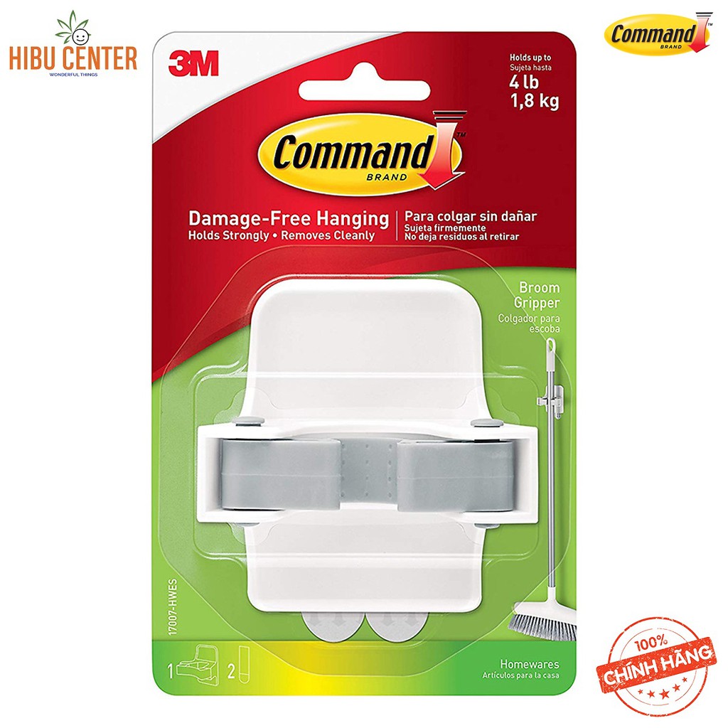 Móc Treo Chổi/ Cây Lau Nhà Thông Minh 17007 Command 3M - 1.8 kg, 1 Cái/Vỉ - Hàng Chính Hãng – HIBUCENTER