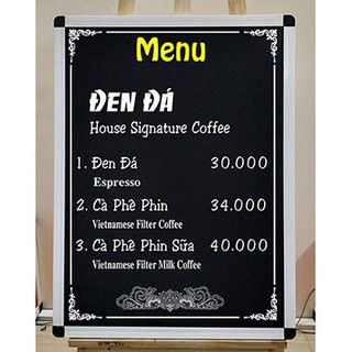Bảng đen khung nhôm mặt ván melamin, kích thước 80x125cm