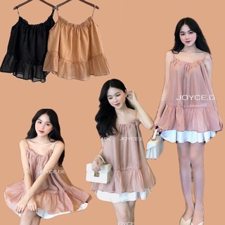 ÁO KIỂU HAI DÂY JOYCE TOP thiết kế form rộng oversize chất vải xô xốp mỏng mặc đi chơi hẹn hò style tiểu thư