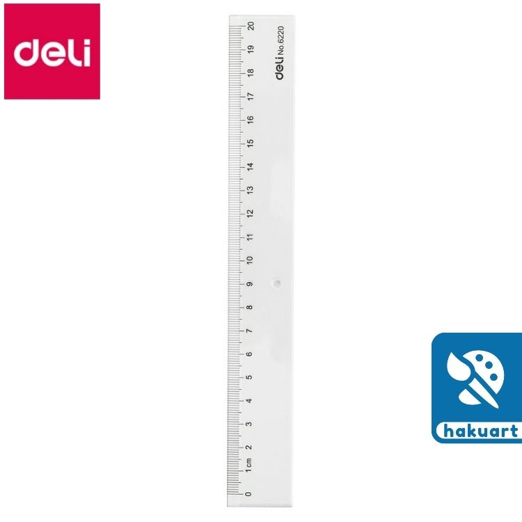 Thước kẻ kĩ thuật nhựa dạng thẳng cho học sinh 15cm, 20cm, 30cm Deli - Văn Phòng Phẩm Haku