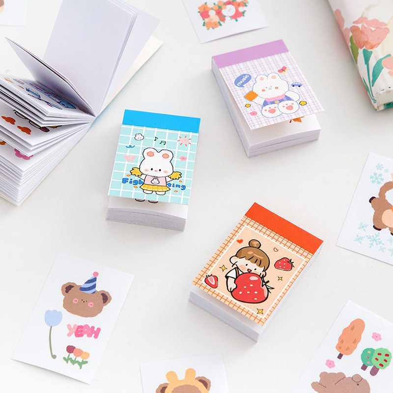 Bộ 50 sticker dán họa tiết hoạt hình đáng yêu đa năng