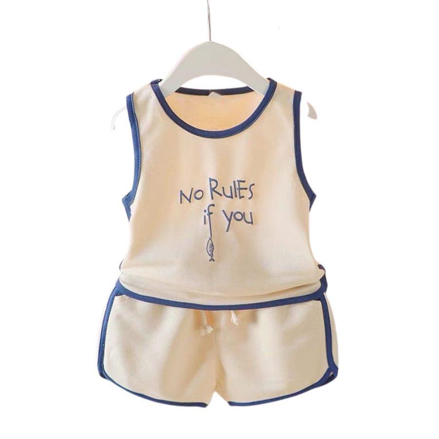 Bộ Sát Nách In Nổi Hình Con Cá Cho Bé Trai - Bé Gái MINKYSUN, Đồ Bộ Ba Lỗ Chất Cotton Cao Cấp Cho Bé Từ 7-28kg