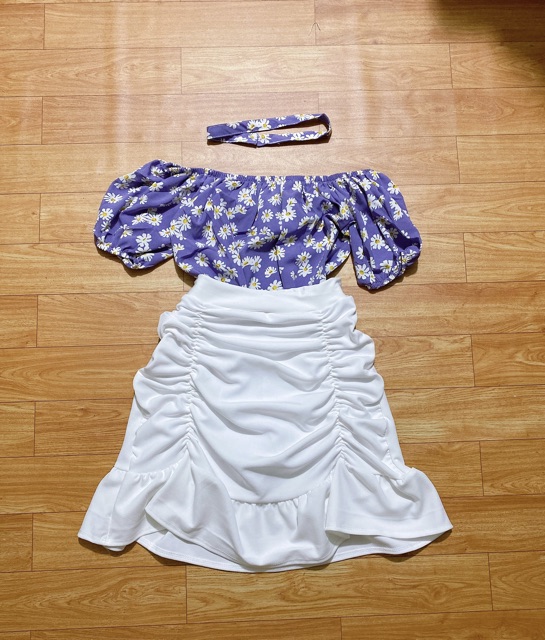 [ Mã FAMAYWA2 giảm 10K đơn 50K] Set bộ nữ áo bẹt vai+ chân váy nhún body | BigBuy360 - bigbuy360.vn