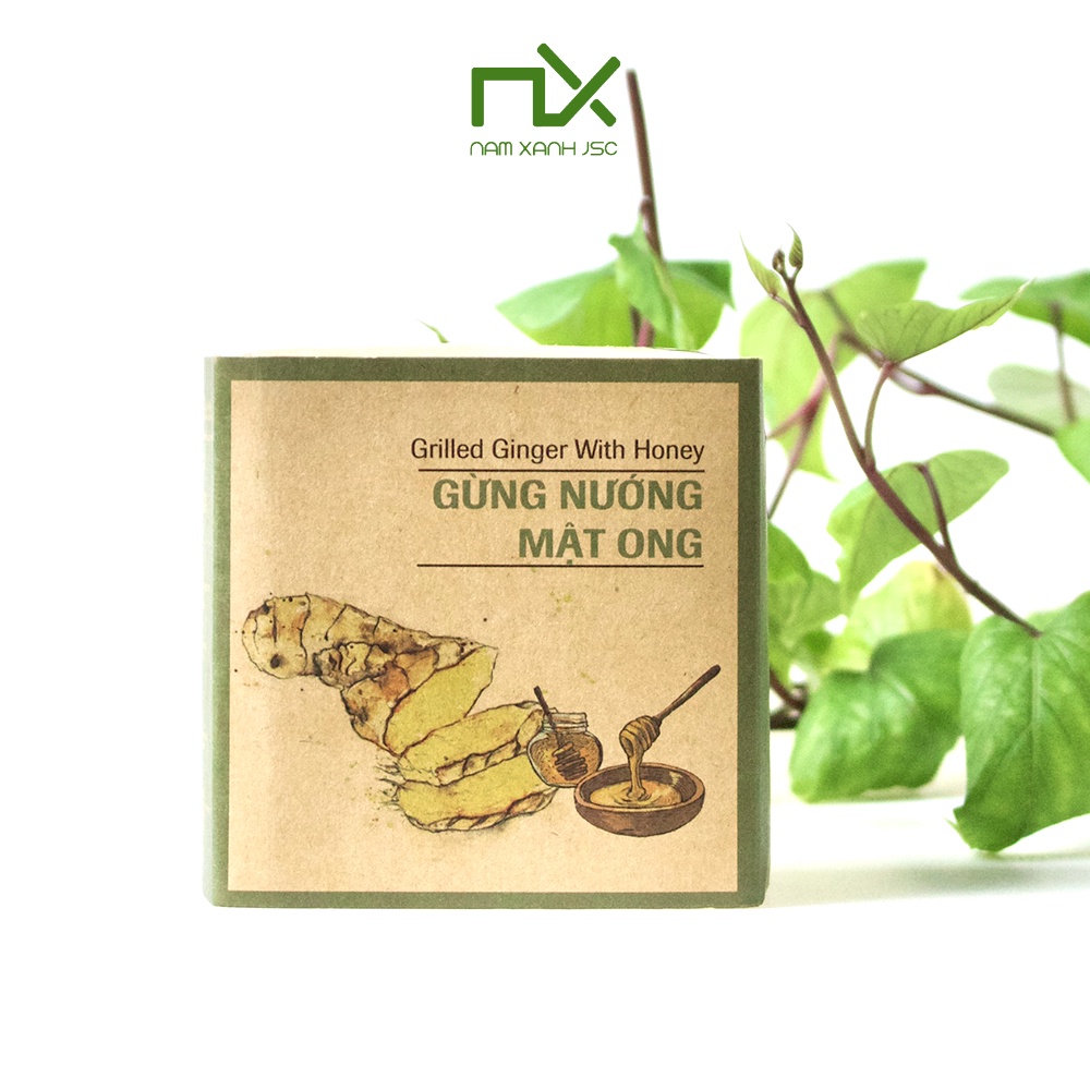 Gừng Nướng Mật Ong Ginger Honey Nam Xanh Hộp 10 Miếng - Phiên Bản Quà Tặng