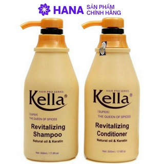Dầu gội + Dầu xả Kella phục hồi tóc hư tổn 500ml