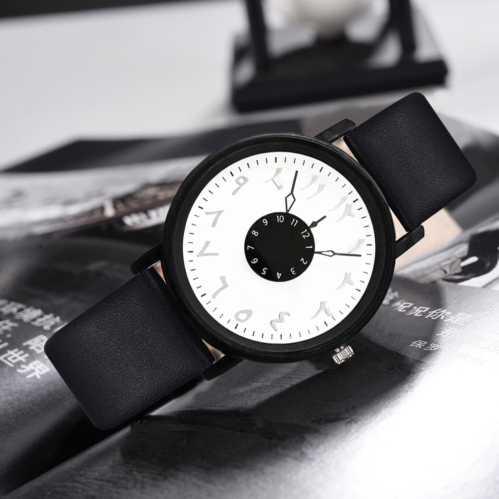 Đồng hồ đeo tay bộ máy thạch anh dây đeo da sáng tạo dành cho nữ