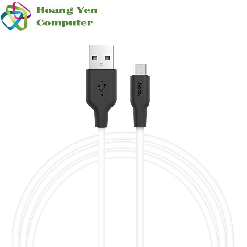 [1M] Cáp Sạc MICRO USB Hoco X21 Plus Dây Silicon Mềm Dẻo Chống Cháy Dài 1M - BH 1 Năm - Hoàng Yến Computer