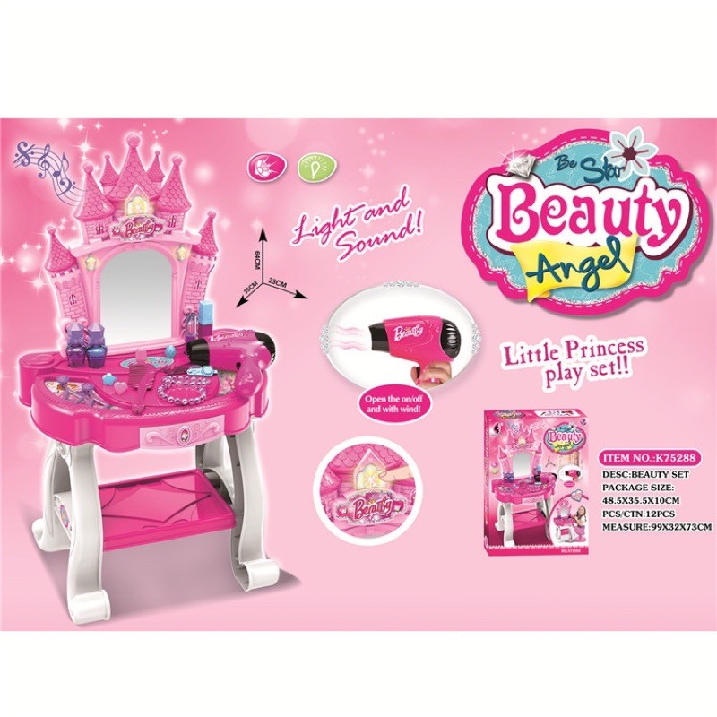 Bộ bàn đồ chơi trang điểm công chúa lâu đài vương miện Size 64cm