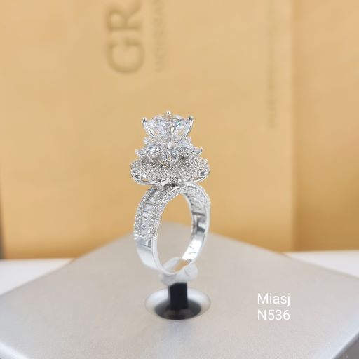 Nhẫn nữ bạc Ý S925 MiASJ N536 đá CZ nhân tạo cao cấp sáng đẹp lung linh