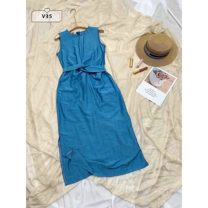 Đầm Xoắn Eo Xẻ Tà Phong Cách Thanh Lịch Thời Trang