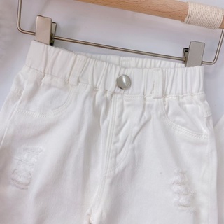 Quần kaki lưng thun phối cắt rách cho bé (8-22kg)