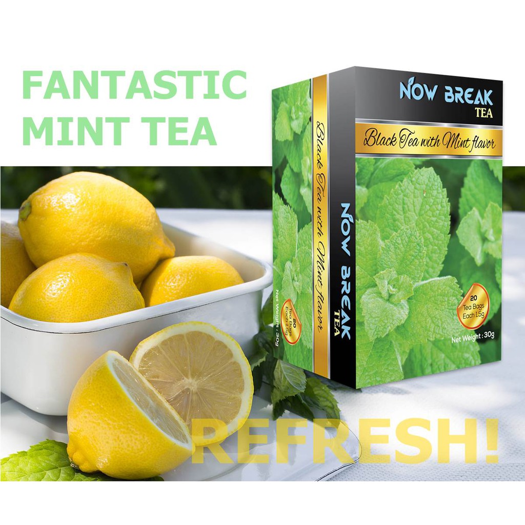 1 hộp Trà Bạc Hà Now Break Tea -  dễ uống, thơm ngon và tốt cho sức khỏe