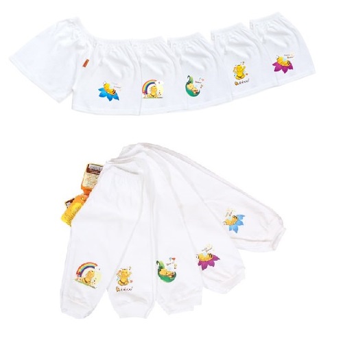 Quần dài - ngắn cho bé Babiboo cotton màu trắng in logo