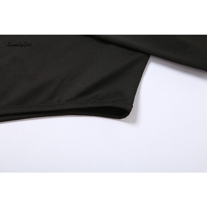 Áo Liền Quần Tay Dài Hở Vai Màu Đen Trơn Thời Trang 2022 Quyến Rũ Cho Nữ