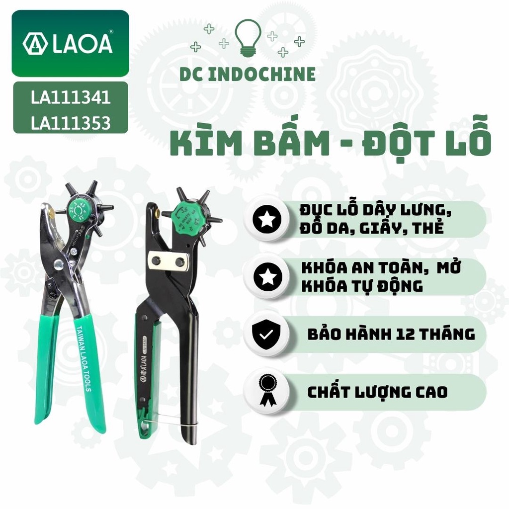 Kìm bấm lỗ, đục lỗ chuyên nghiệp LAOA, chất lượng cao, hàng chính hãng