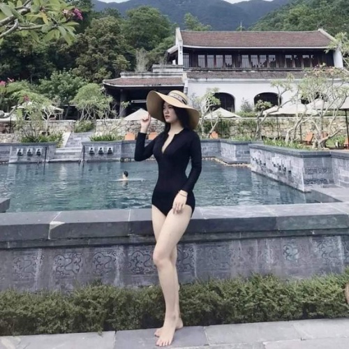 Bikini đồ bơi nữ tay dài khóa kéo màu đen sành điệu kín đáo KONKUN MS01-TAY DÀI