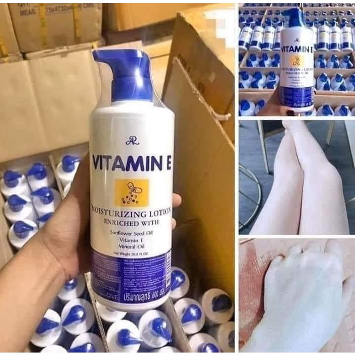 Chai Dưỡng Thể Có Vòi Vitamin E Sáng Da Body Lotion Thái Lan