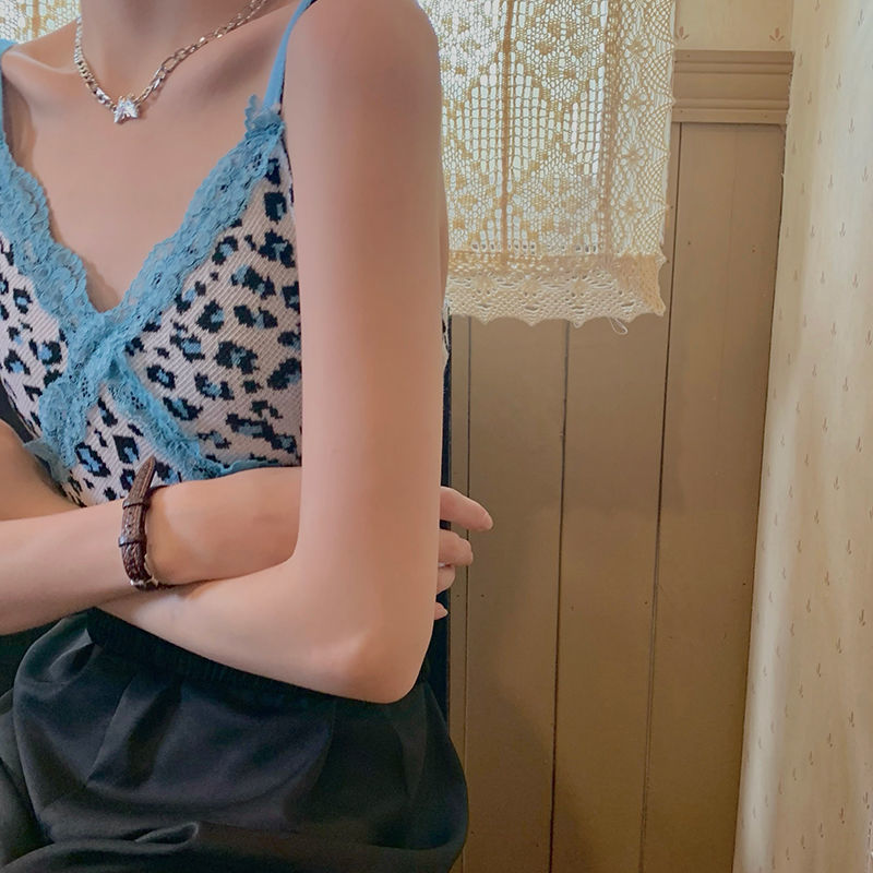 Áo Thun 2 Dây In Họa Tiết Da Báo Cho Nữcb264 10k