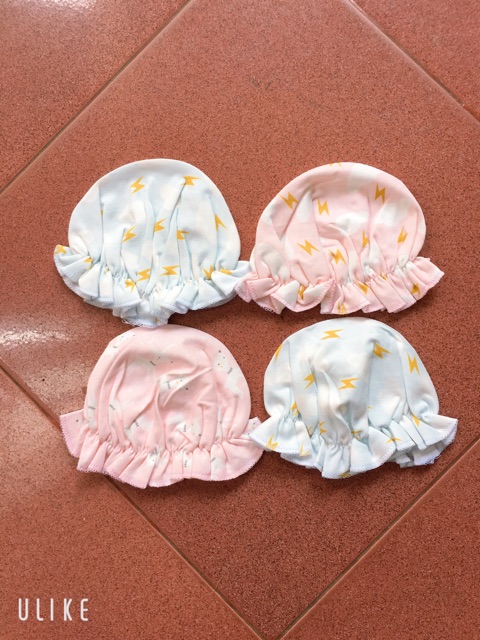 SHOP UY TÍN- Mũ tai bèo cotton nỉ co dãn cho bé sơ sinh 0-3m