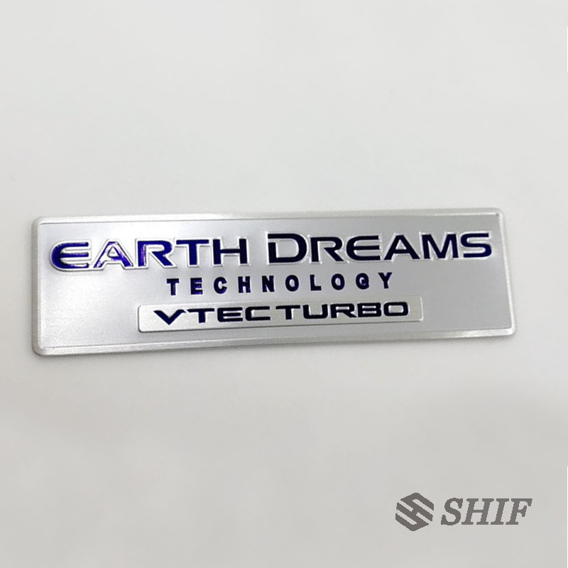 Hình dán kim loại logo chữ Earth Dreams Vtec Turbo trang trí xe hơi Honda Civic City