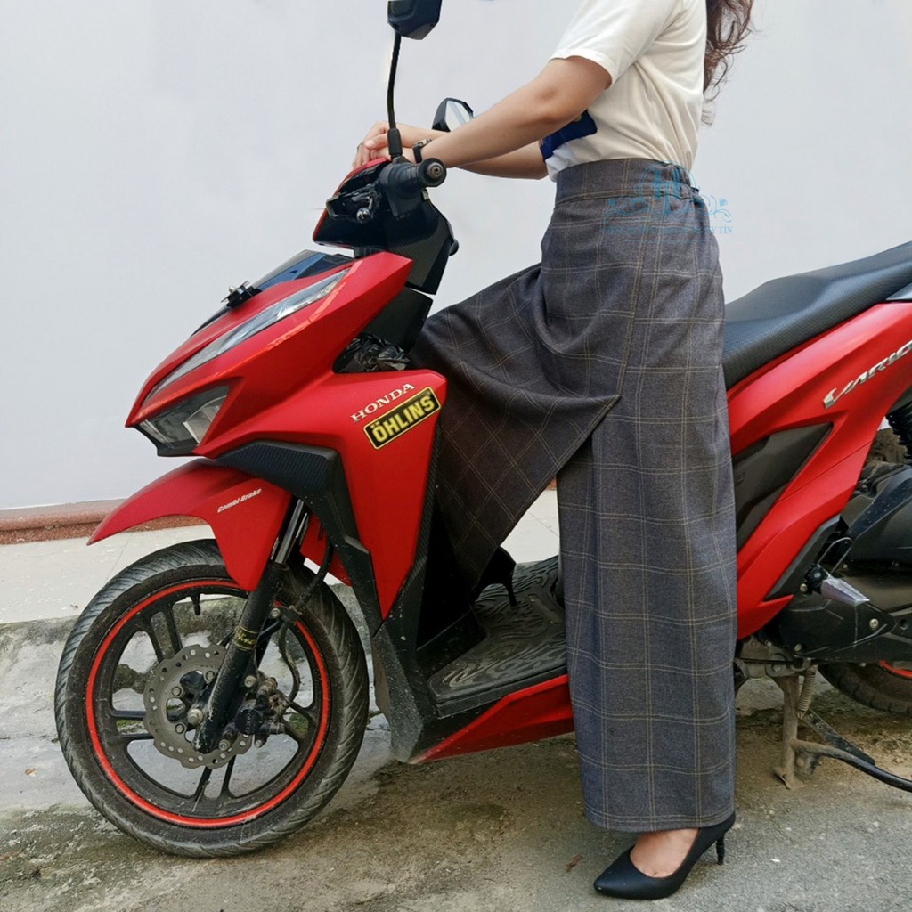 Váy Chống Nắng Xẻ Tà Thông Minh Chất Liệu Kaki Cotton Dày Dặn Và Mềm Mại Họa Tiết Sọc Caro H&T Fashion | BigBuy360 - bigbuy360.vn