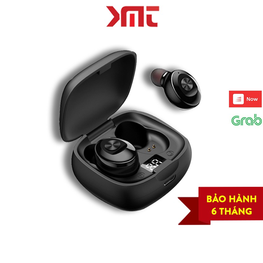 Tai nghe bluetooth 5.0 không dây nhét tai mini thể thao gaming kèm mic chống nước LED hiển thị pin KMT Store P12