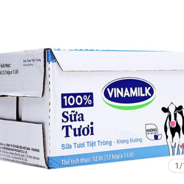 Sữa tươi Vinamilk 1 lít không đường