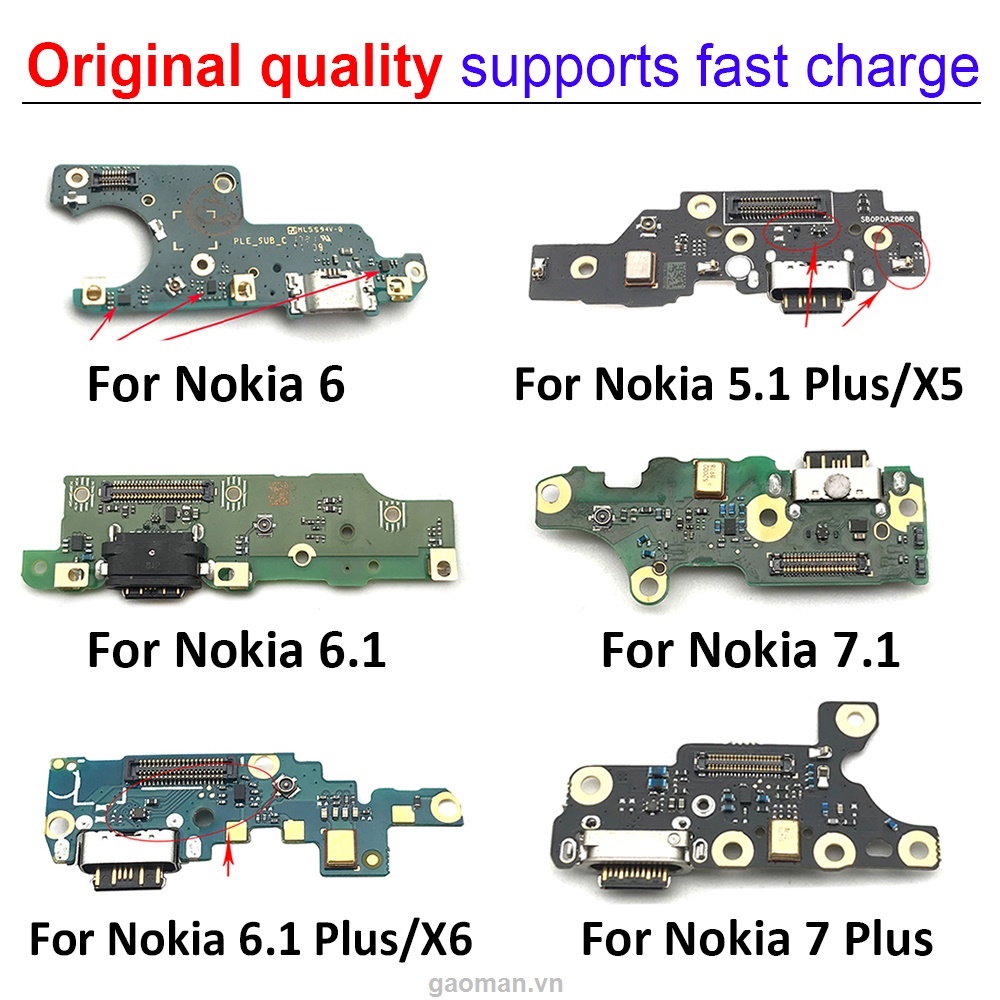 Mới Mạch Cổng Sạc Usb Cho Nokia X6 6.1 Plus Nokia 6 6.1 5.1 7 Plus