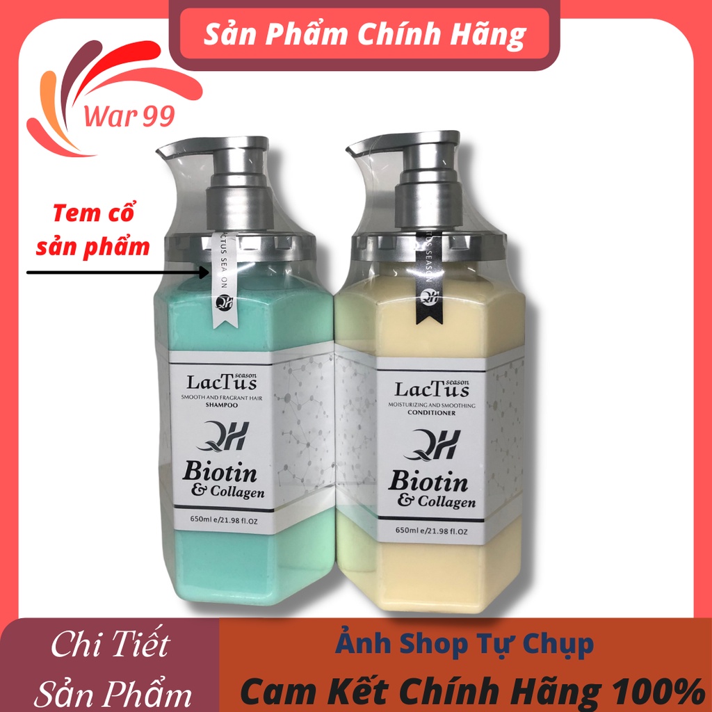Dầu gội biotin lactus season ngăn gàu, giảm rụng tóc QH lactus season biotin collagen 650ml