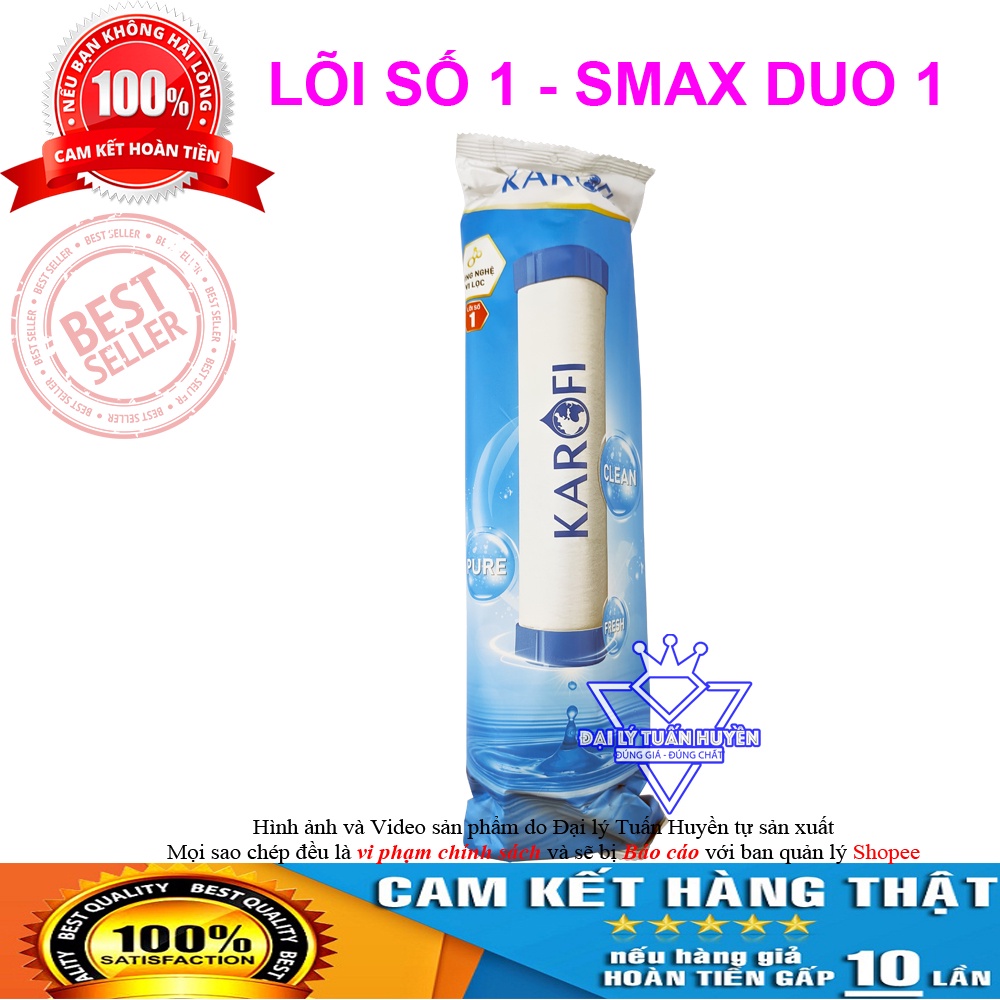 Combo 2 bộ lõi lọc 1,2,3 và 3 lõi số 1 karofi