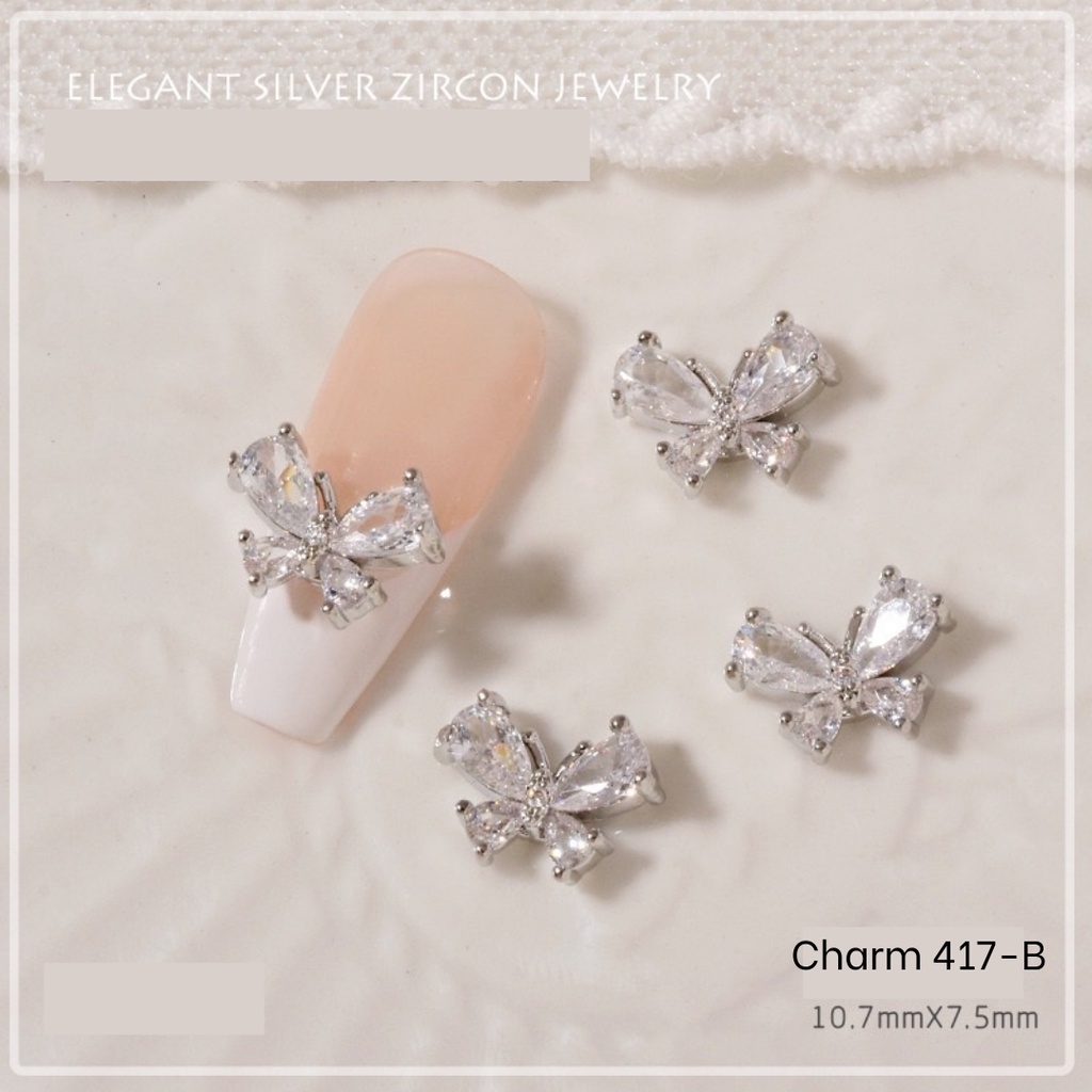 Charm nơ đính đá nail cao cấp