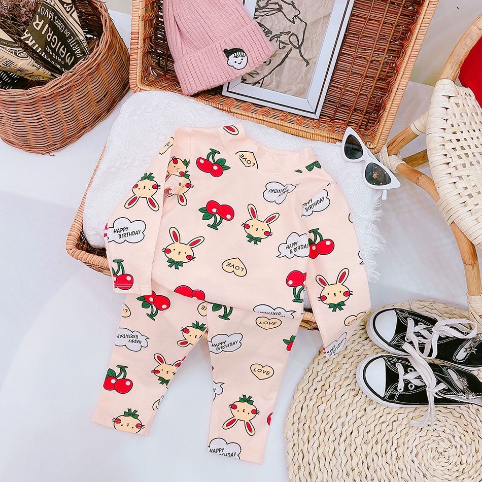 BỘ THU ĐÔNG BÉ GÁI COTTON HÌNH PHỐI MÀU ĐẸP MẮT NHÌN ĐÃ MÊ, MỀM MẠI ÊM ÁI CỰC PHÊ SIZE 8-18KG [TD23]