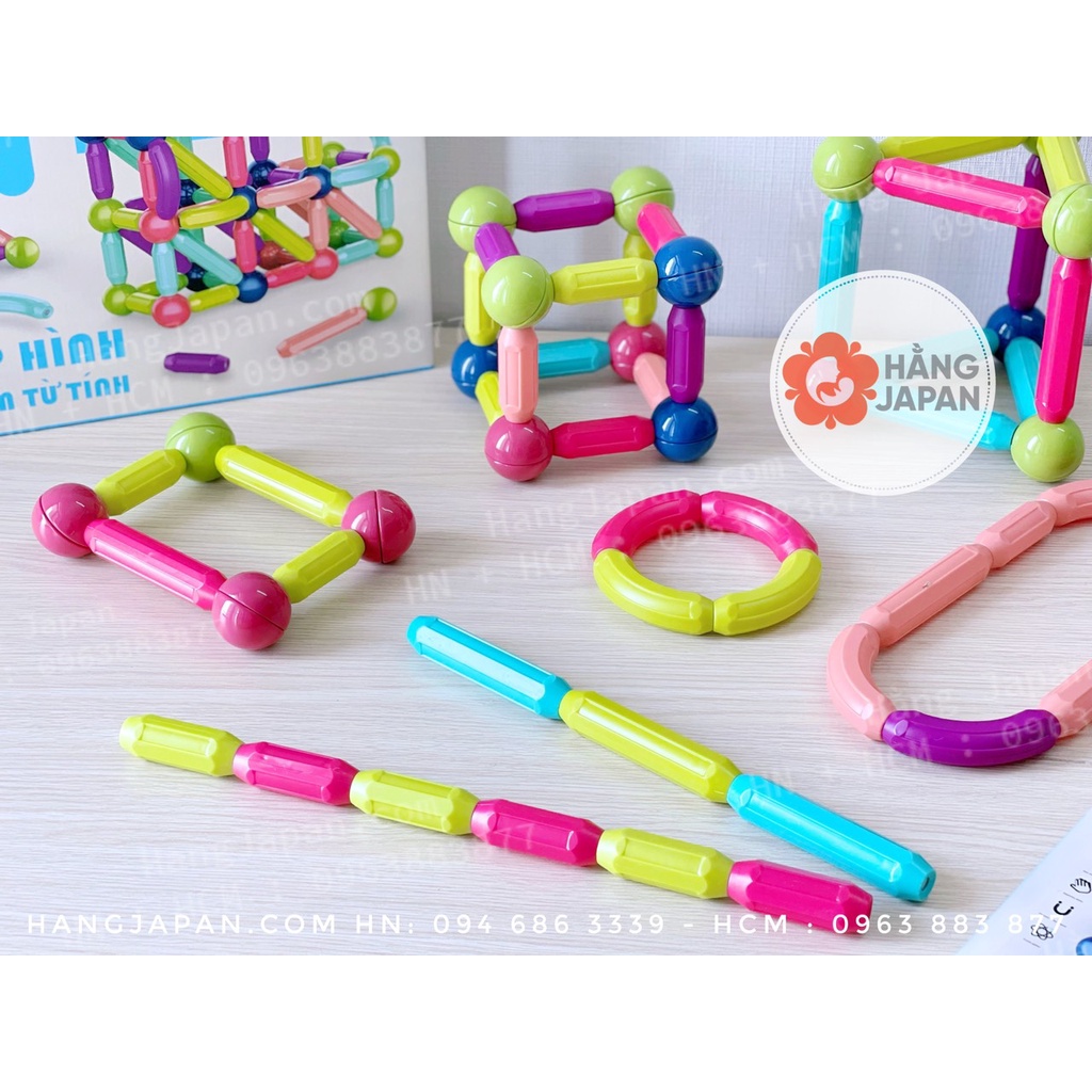 Bộ đồ chơi xếp hình nam châm cho bé, ghép hình nam châm, nhựa nguyên sinh ABS cao cấp 36,64 chi tiết