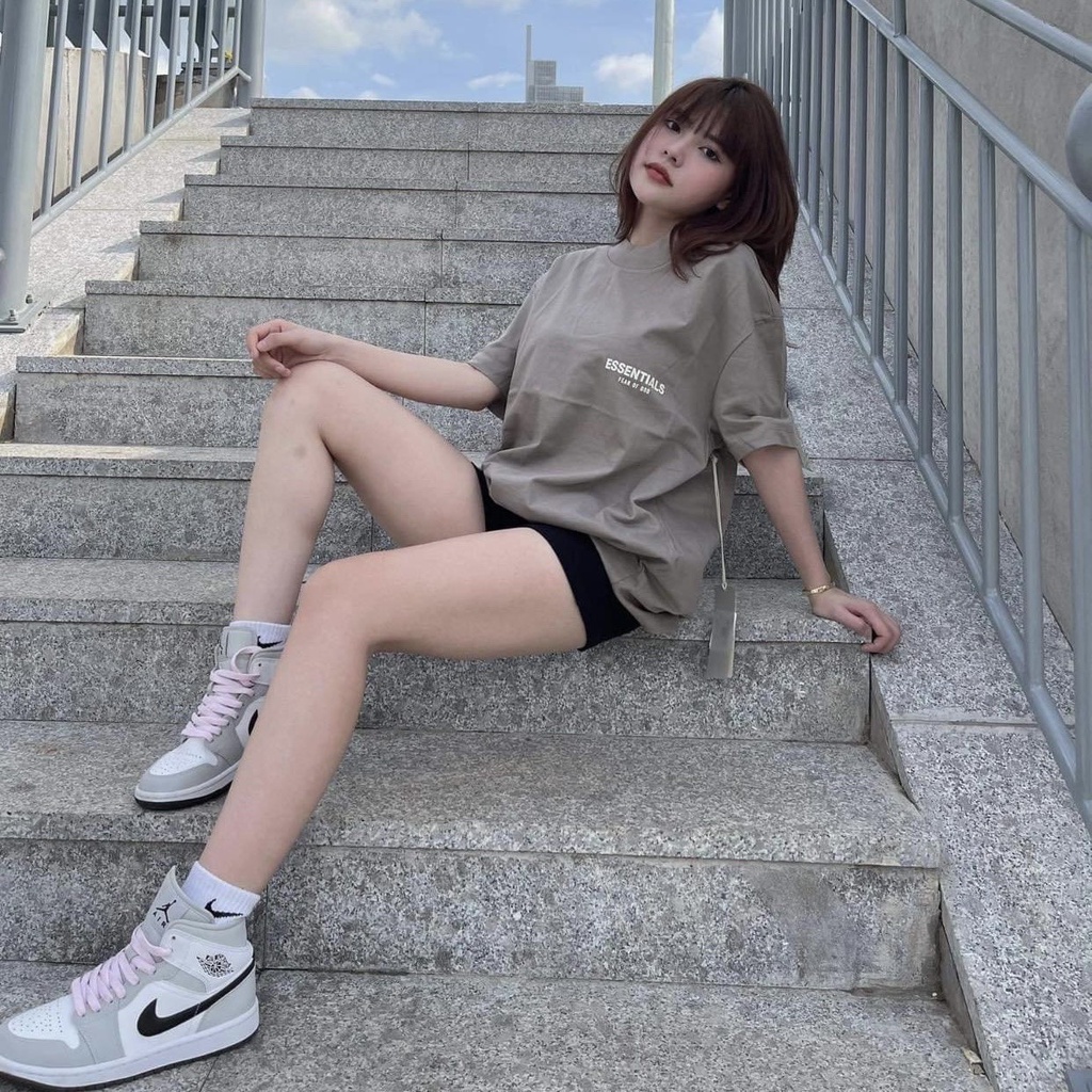 Áo và quần Fear Of God FOG Essentials SS22 Desert Taupe bản cao cấp, Set đồ FOG Essentials in nhung