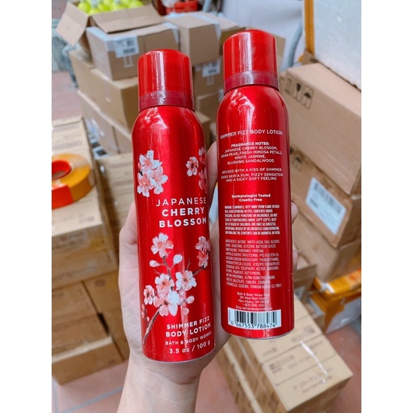 Dưỡng thể Bath & Body Hoa Anh Đào Works Japanese Cherry Blossom Shimmer Fizz Body Lotion 100g