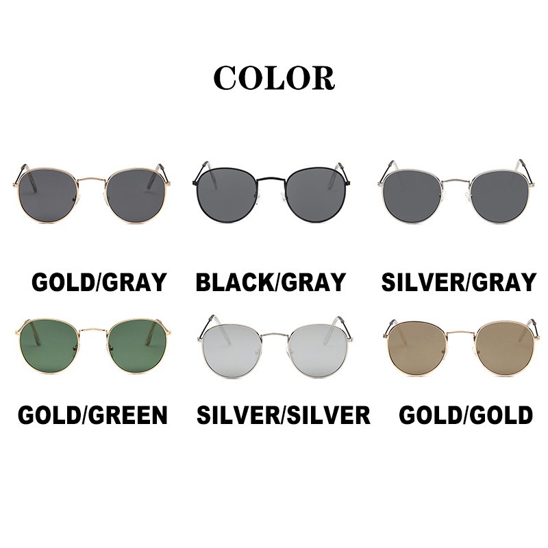 Kính mát gọng tròn KAIWENLOVE bằng kim loại phong cách harajuku cổ điển thời trang nữ