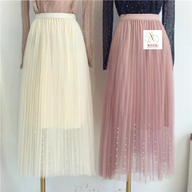 Chân váy tutu voan lưới nhiều lớp đuôi đính ngọc Quảng Châu loại 1_ kèm ảnh thật