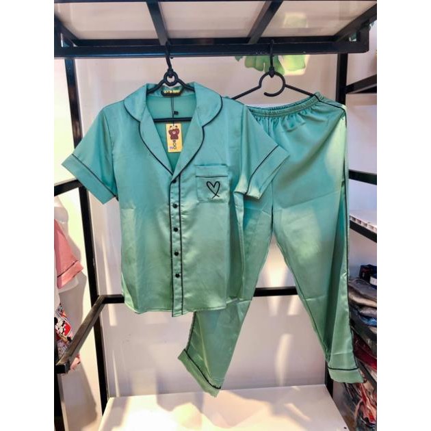 Đồ Bộ Pijama Satin Tay Ngắn Quần Dài Cao Cấp Bigsize XL Form 62-72KG | BigBuy360 - bigbuy360.vn