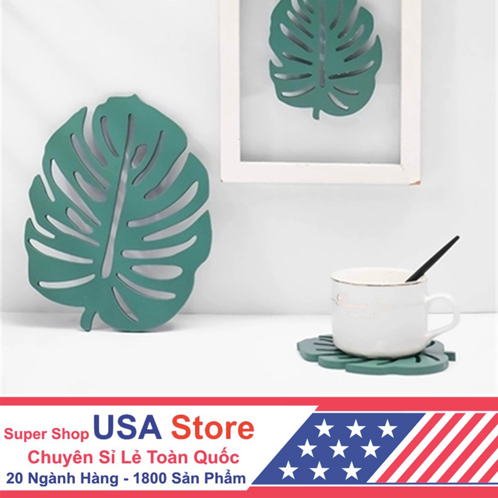 Lót Cốc/Lót Nồi Chiếc Lá Decor T9 (Chọn Size) Autofun