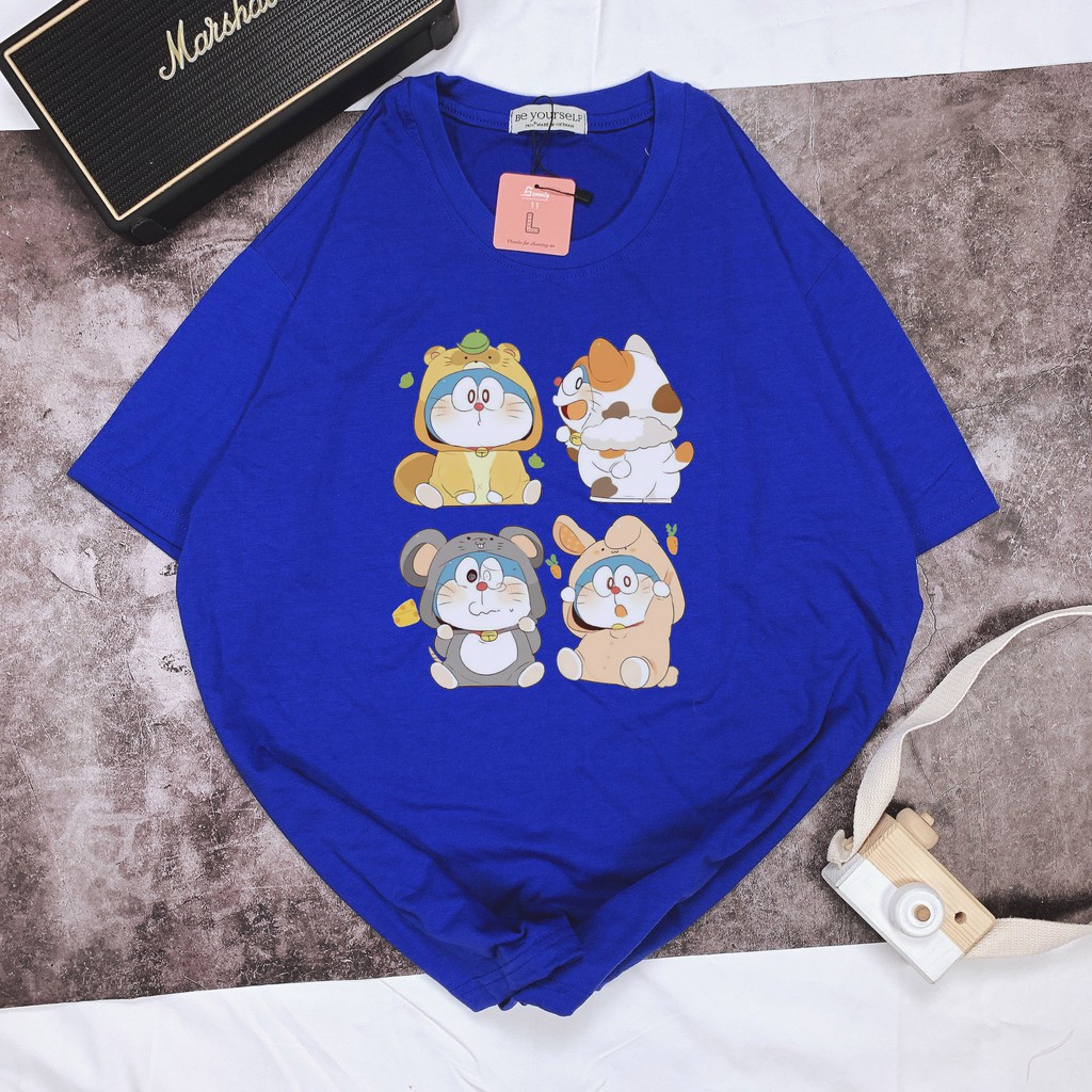 Áo thun tay ngắn Be Yourself unisex size M L XL - DORAEMON 4 CON