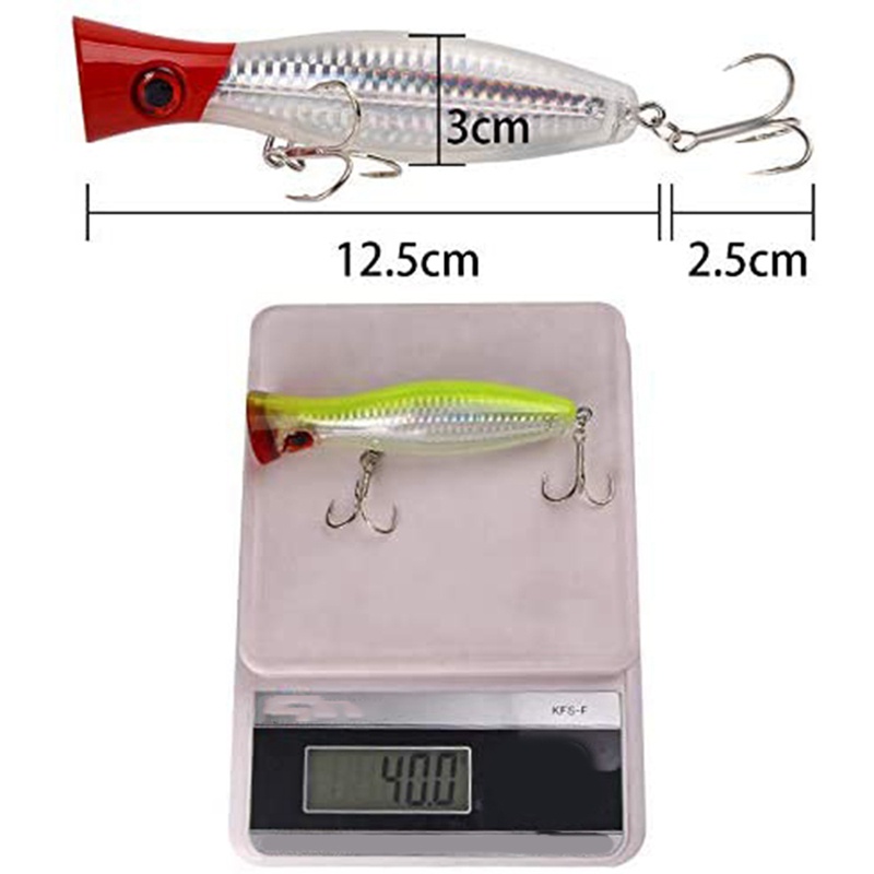 Bộ 5 Mồi Câu Cá Giả Bề Mặt - 12.5cm Và 40 Grams