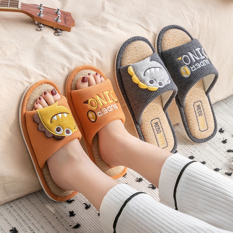 ✺✁▦Dép Cotton Lanh Đi Trong Nhà Chống Trượt Phong Cách Nhật Bản Dễ Thương Cho Cặp Đôi
