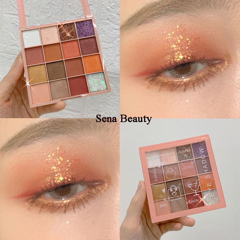 Phấn mắt Lameila 16 Ô Lameila Coffee x Lemon Tea Sena Beauty